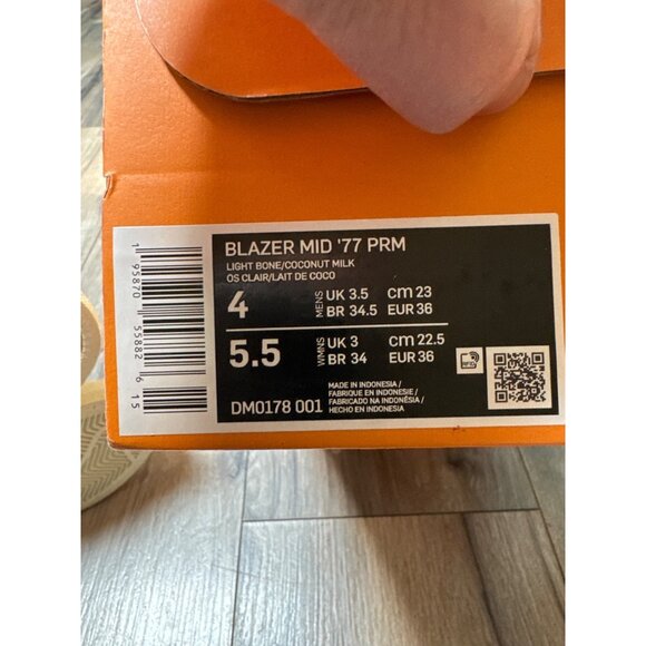 Nike Blazer Mid 77 PRM Sneakers Light Bone/Coconut Milk Womens Size 5.5 Suede Hi - Picture 6 of 10